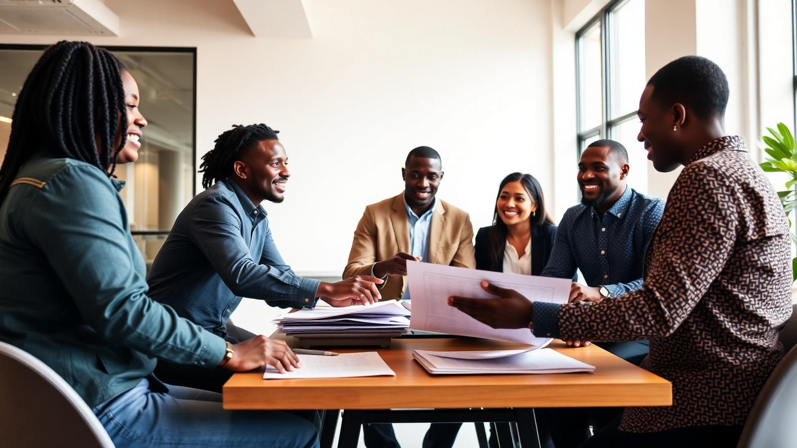Young entrepreneurs working in an incubation hub
